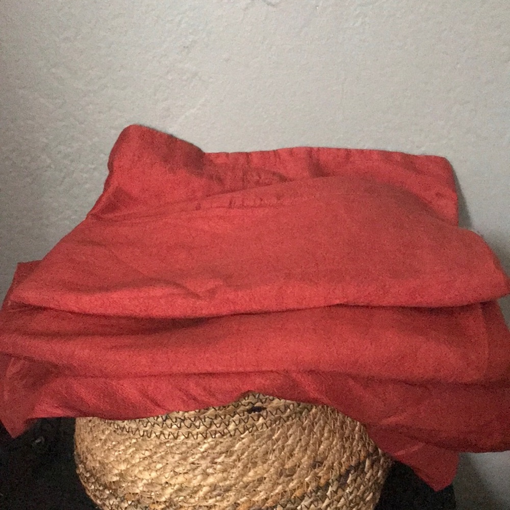 Pier imports silk cotton poly CURTAIN ( 1 panel ) brick color